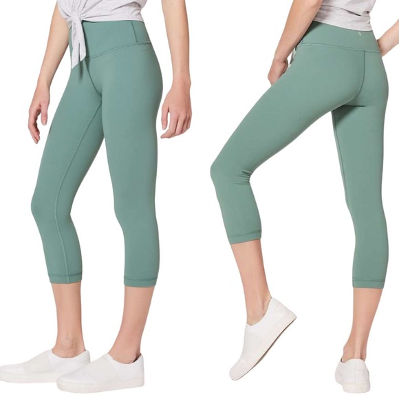 Lululemon Wunder Under Crop Hi-Rise *Full-On Luxtreme 21" in Celadon - Picture 1 of 9